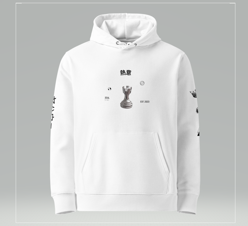 Japanese Text Oversized Hoodie (White)